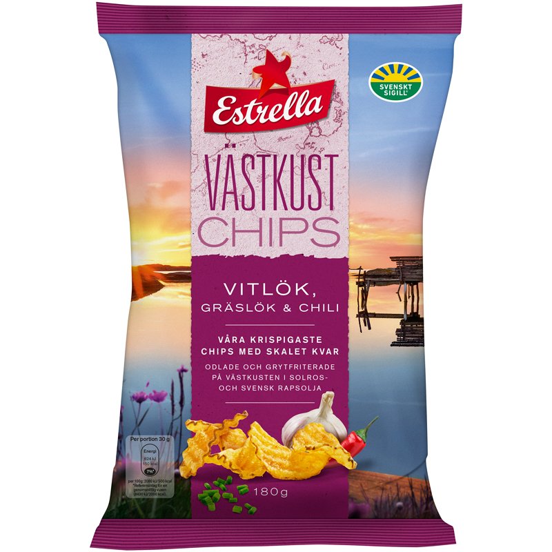 Västkustchips Vitlök, Gräslök & Chili - 30% rabatt