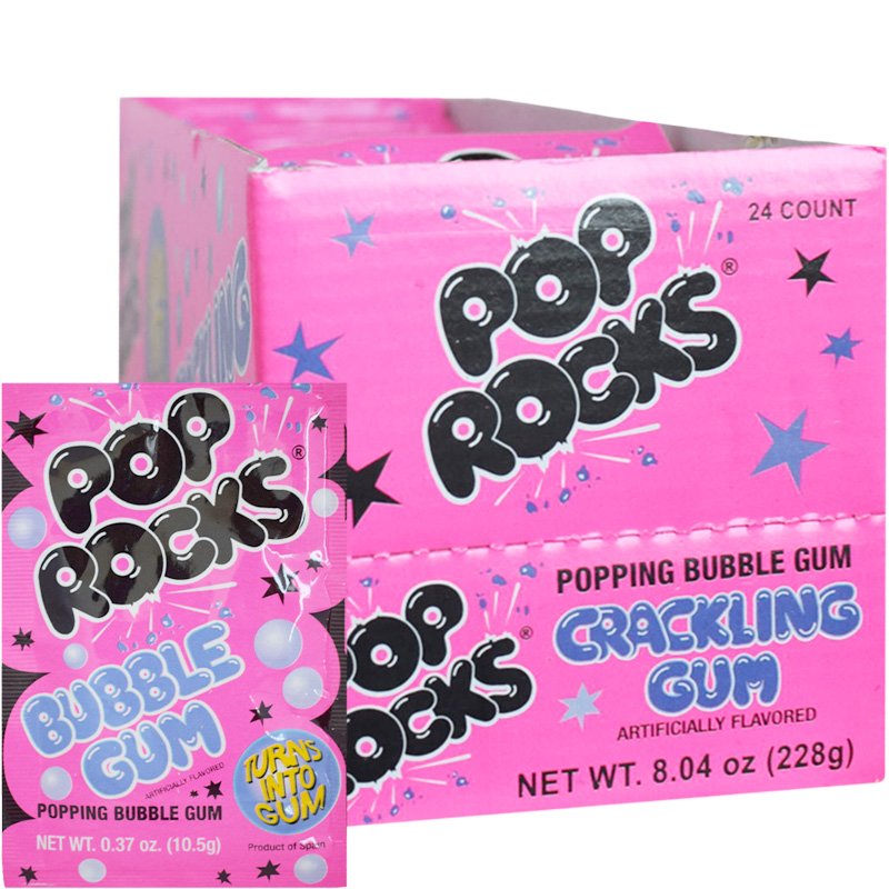 Hel Låda Godis "Pop Rocks Bubble Gum" 24 x 9,5g - 47% rabatt
