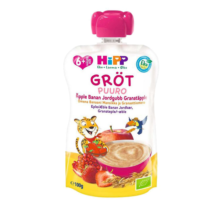 Eko Barnmat Gröt Äpple, Banan, Jordgubb & Granatäpple - 46% rabatt