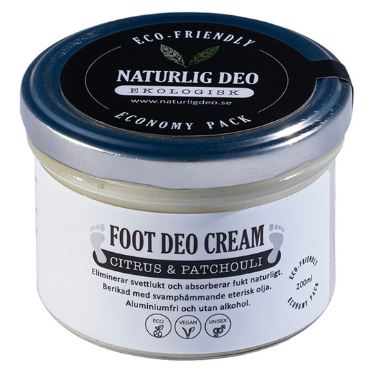 Naturlig Deo Ekologisk Foot Deo Cream Citrus & Patchouli 200 ml