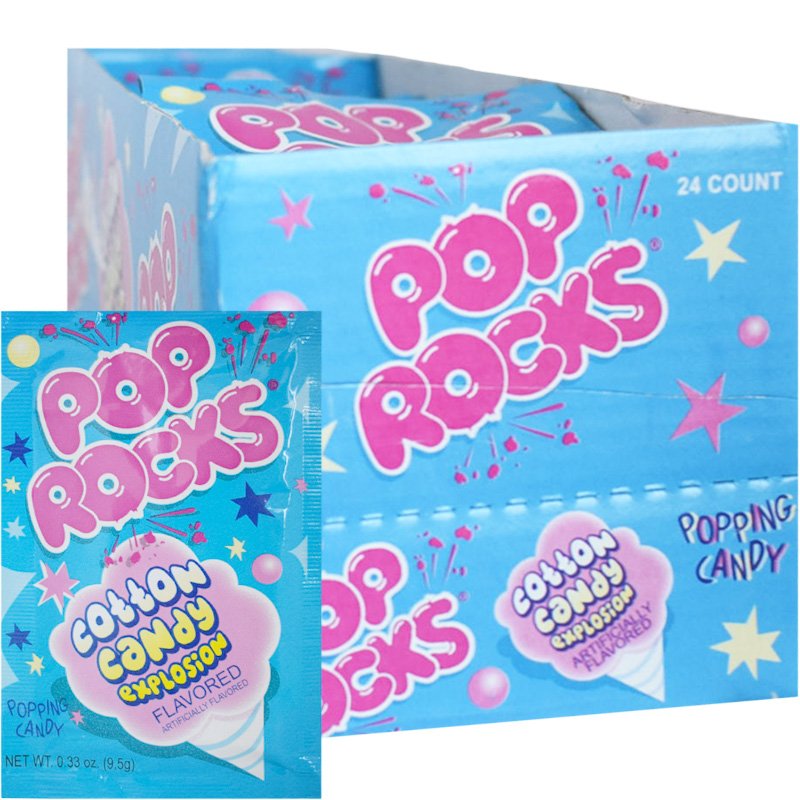 Hel Låda Godis "Pop Rocks Cotton Candy" 24 x 9,5g - 47% rabatt