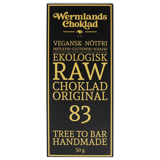 WermlandsChoklad Ekologisk Rawchoklad Original 83%, 50 g